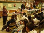 Teacher Ann Kandratino introduces Museum members to the class. (114kb)