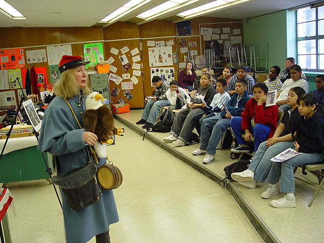 Old Abe was a Union mascot.  Old Abe was in 37 battles.  After the war Old Abe was taken to parades with the Civil War veterans.  They were collecting money for the children who lost their parents during the war. 