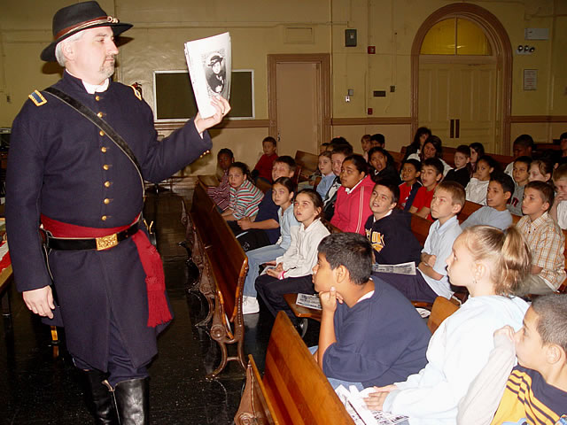 Johnny Clem was only nine years old when he joined the Civil War.  He was a drummer boy.