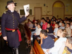 Johnny Clem was only nine years old when he joined the Civil War.  He was a drummer boy. (80kb)