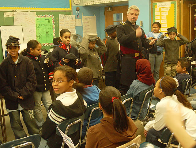 John with PS 161 recruits.