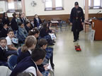 John Ericsson invented a steam fire engine.  This fire engine runs by steam. (90kb)