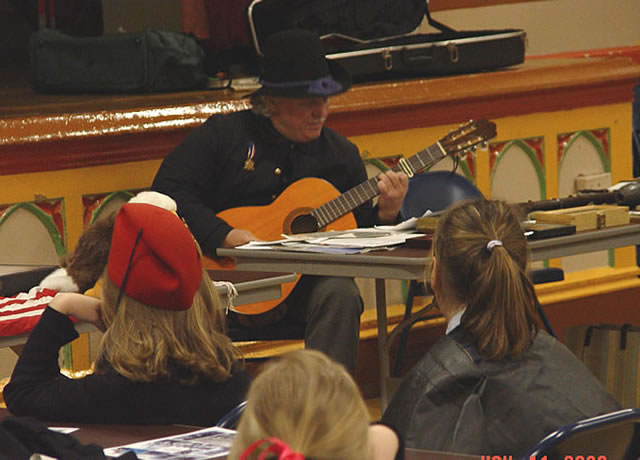 ARTHUR SINGS ABOUT THE GIRLS AT HOME.  SOLDIERS MISSED THEIR FAMILIES WHILE AWAY AT WAR.